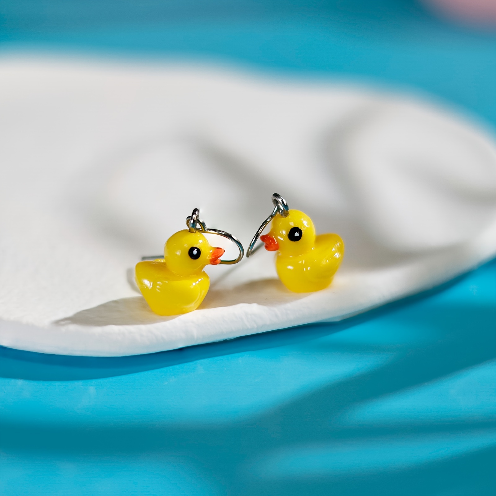 Mini Rubber Duck Earrings Yellow