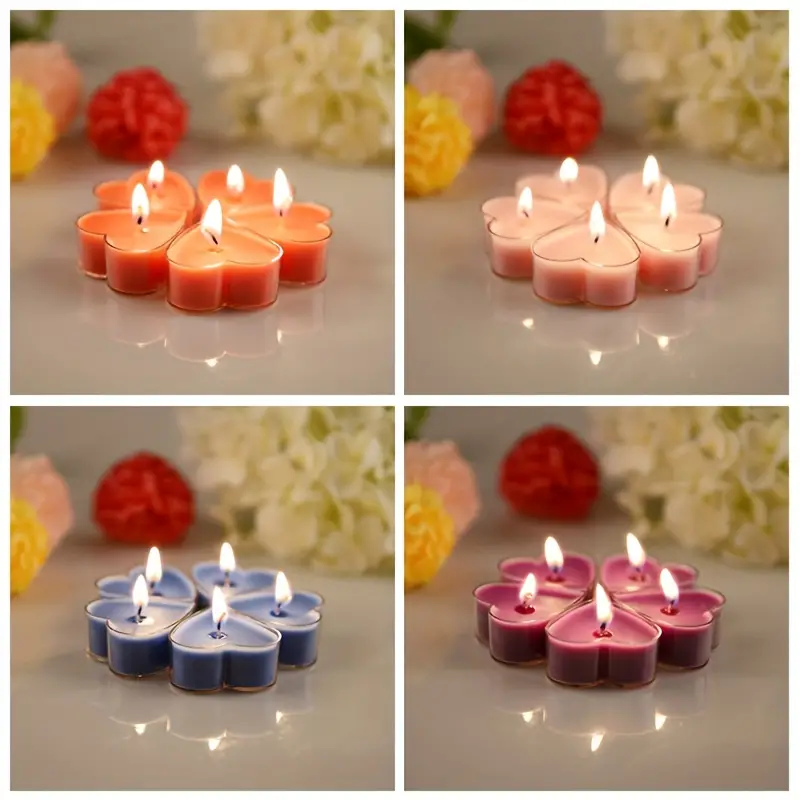 Creative Holiday Party Plastic Heart shaped Candles Scented - Temu