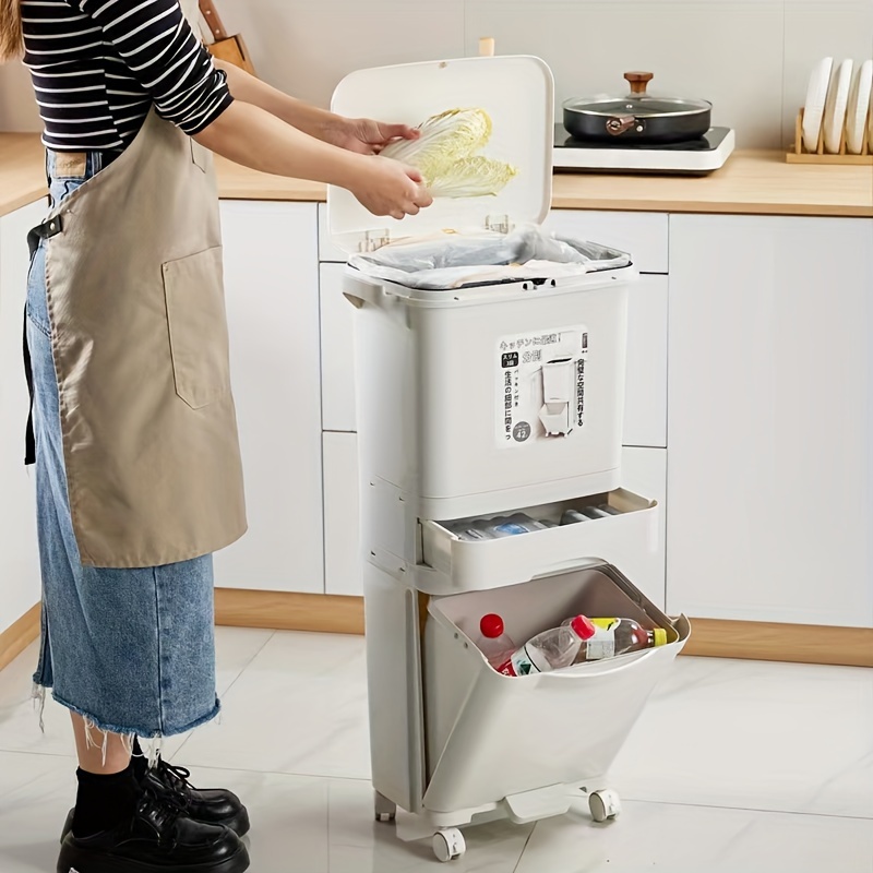 1pc Quadrato Bidone Della Spazzatura In Acciaio Inossidabile, Bidone Della  Spazzatura A Pedale Con Coperchio, Bidone Della Spazzatura Domestico,  Grande Capacità Cestino Per Rifiuti Per Casa Cucina Hotel Ristorante - Casa  E