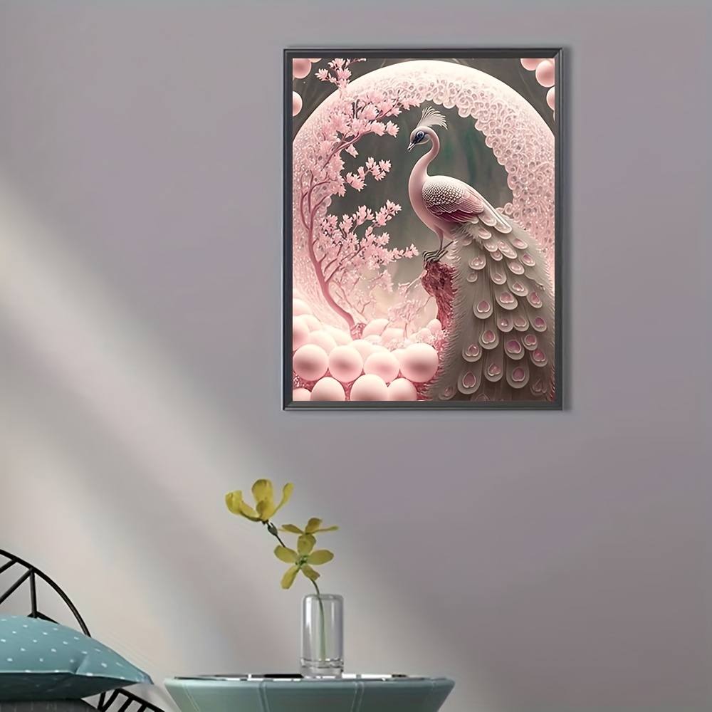 5d Diy Diamond Painting Peacock Full Of Rhinestones Round - Temu