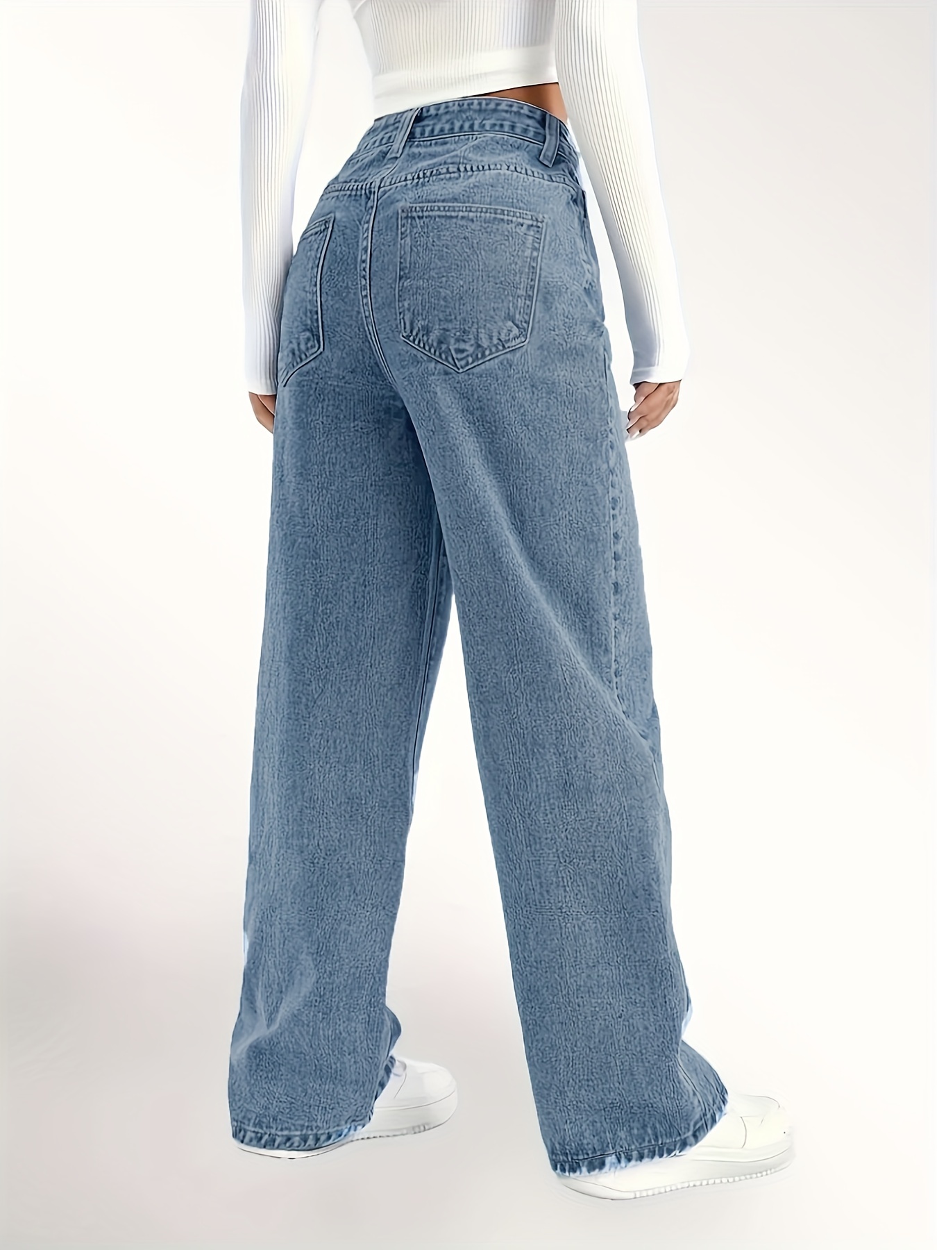  Pantalones largos rectos de corte ajustado para mujer