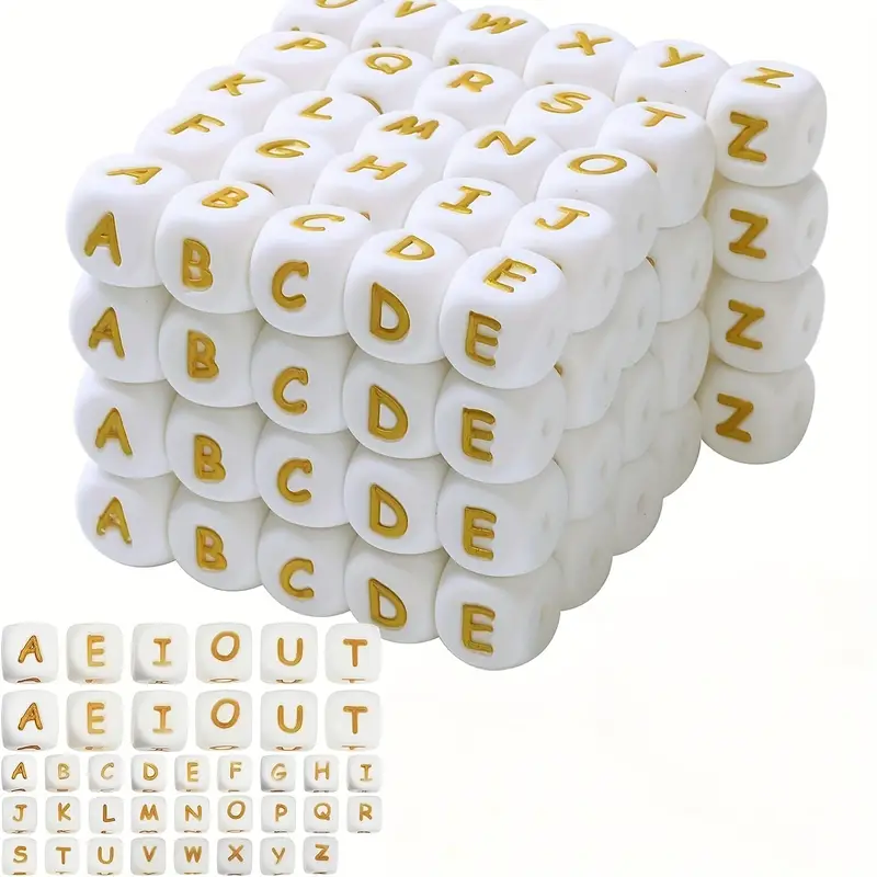 26pcs Perline Lettere 'alfabeto In Silicone A z Dimensioni - Temu Italy