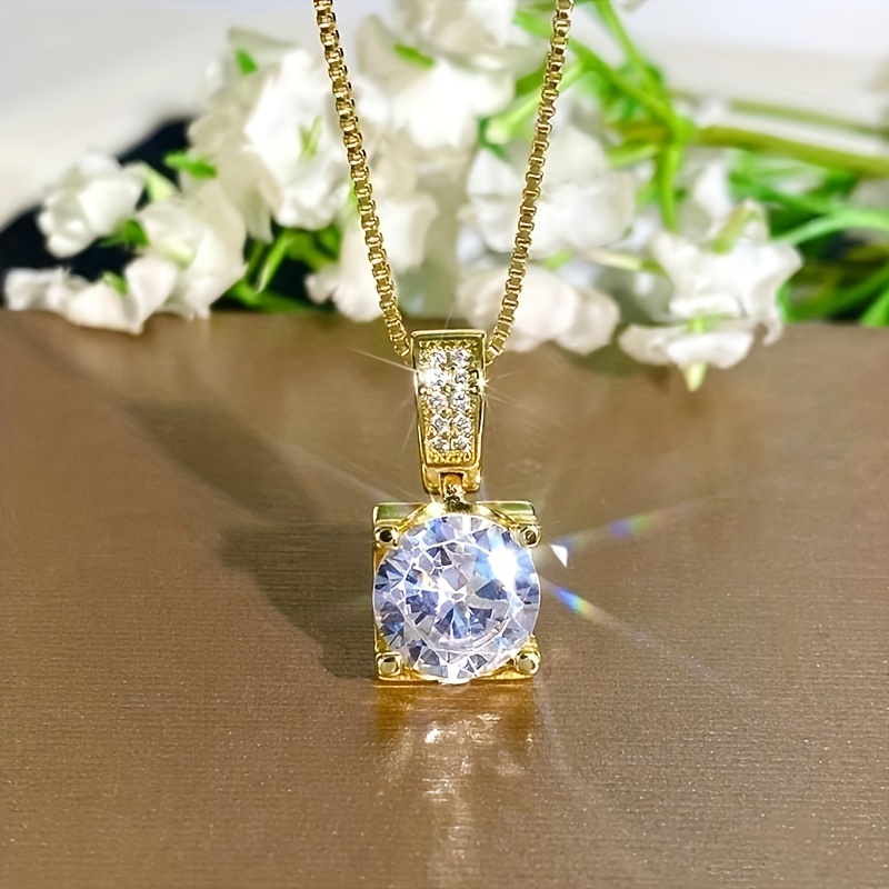 TEMU Collier élégant et tendance avec incrustation de brillante pour femmes, idéal pour , les vacances et un usage . Bijou .