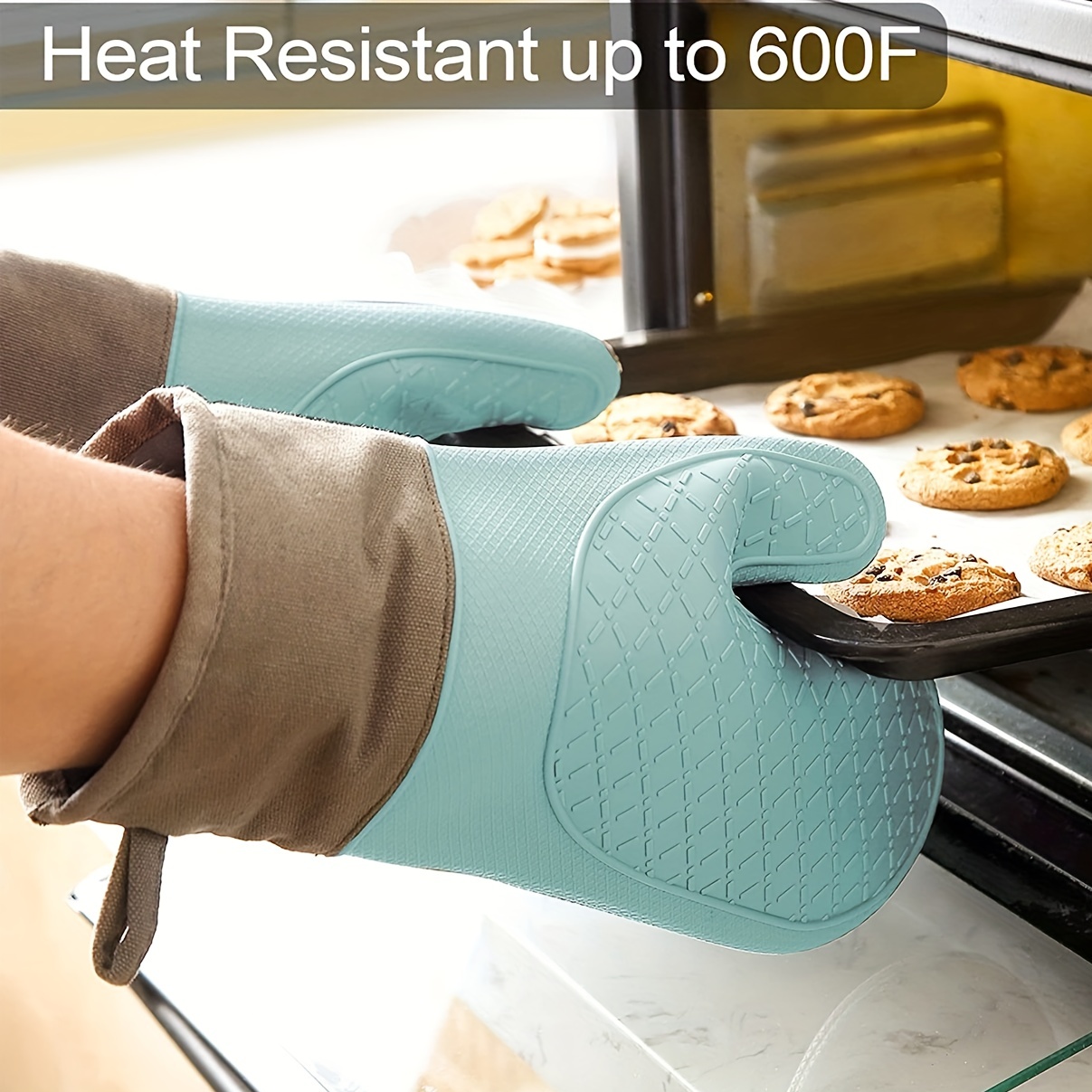 Silicone Oven Mitts And Pot Holders Set Extra Long Heat - Temu