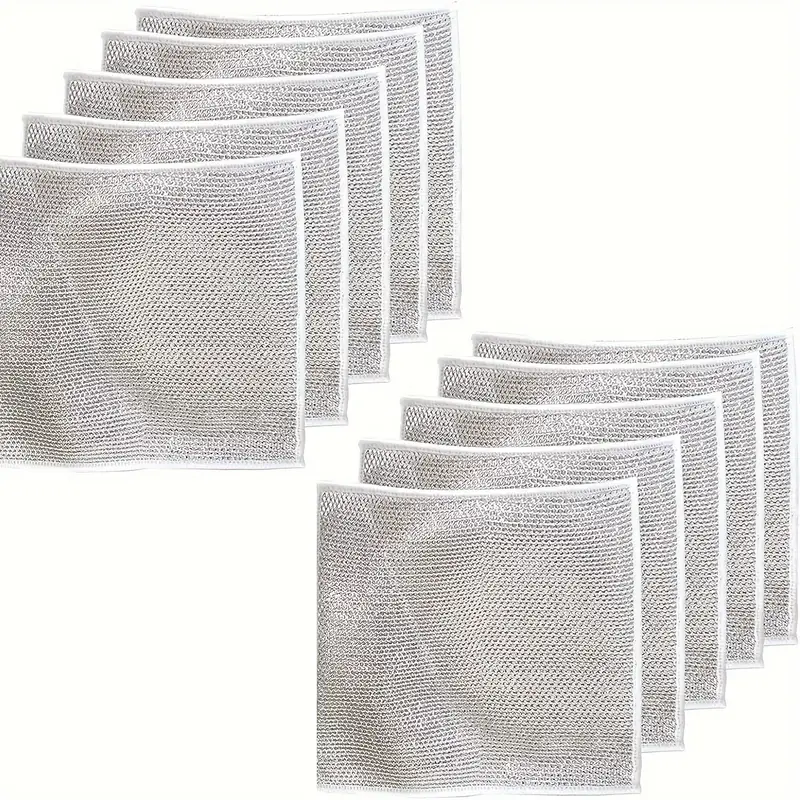Dishwashing Rags, Multipurpose Non-scratch Scrubbing Wire Dishwashing Rags,  Japanese Steel Wire Dish Towel, Microfiber Dish Cloths, Reusable Dishwashing  Rags For Wet And Dry - Temu