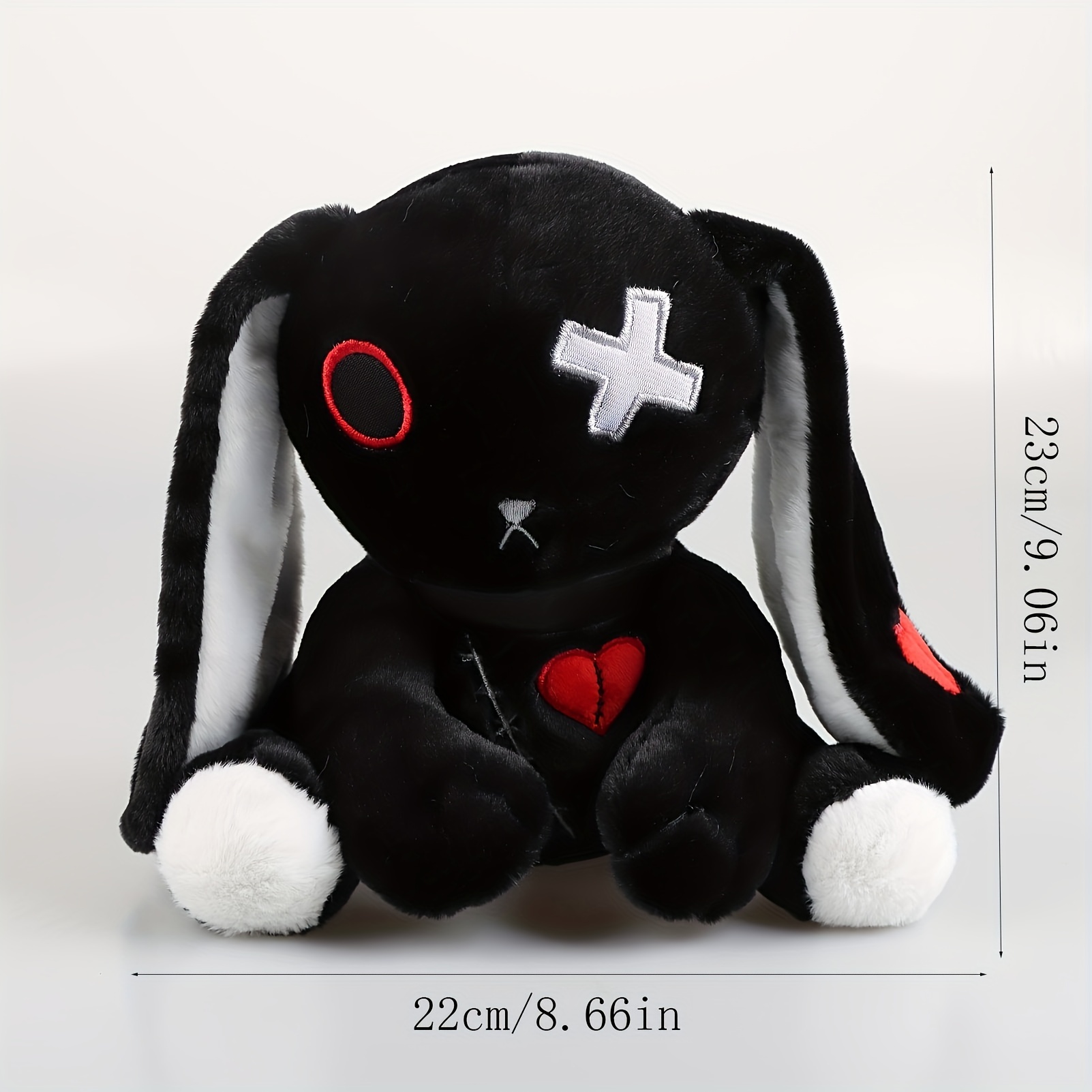 Creepy Crazy Bunny Plush, Spooky Gothic Bunny Stuffed Animal Cute