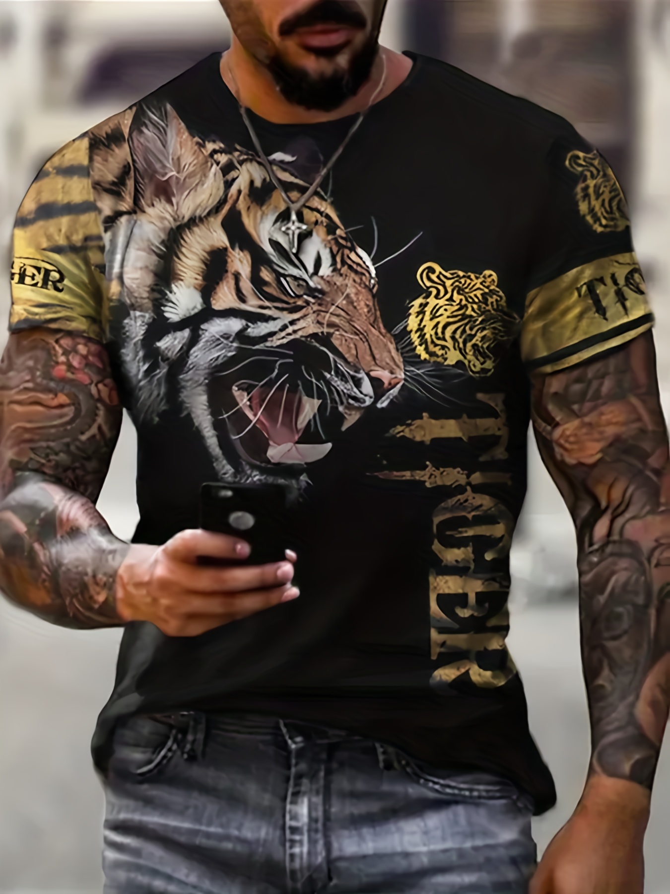 Men Tiger T Shirt - Temu