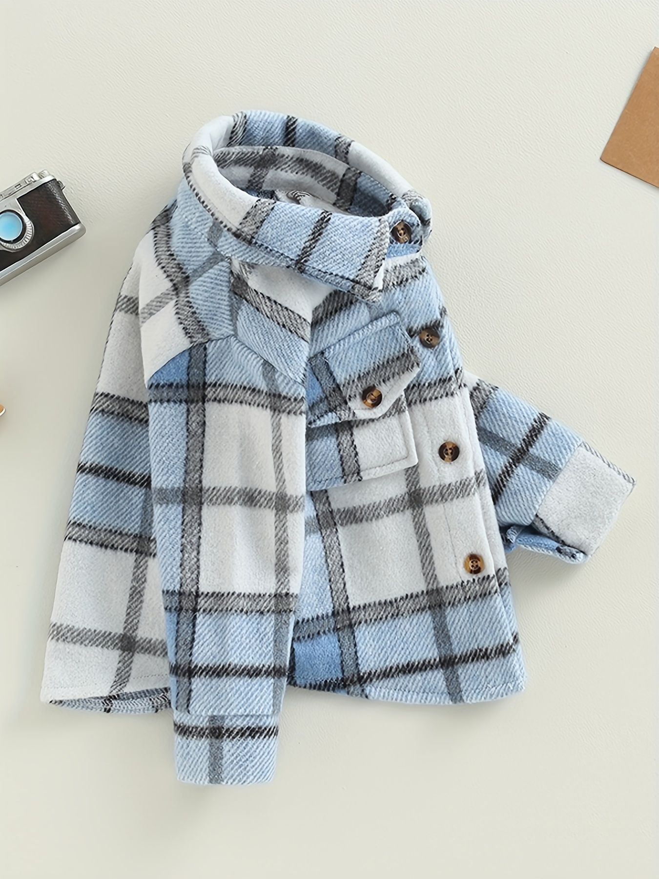 Kids Toddler Flannel Fleece Shirt Jacket Plaid Long Sleeve Lapel Button  Down Baby Boys Girls Fall Shirt