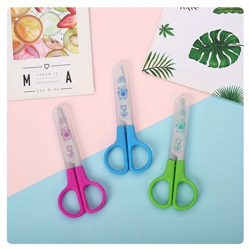 6pcs Safety Design DIY Scissors Wave Stamp Shape Creative Decoration  Scissors Photo Album Trimming Scissors Student Teacher Artwork Cutter Set