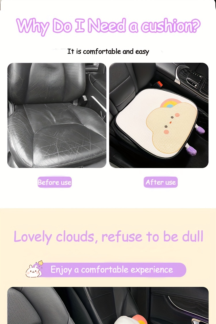 Car Cushion Four Seasons Universal Cute Cartoon Super Cute Super Soft Cloud  Throw Pillow Headrest Summer Viscose Seat Cushion - Temu