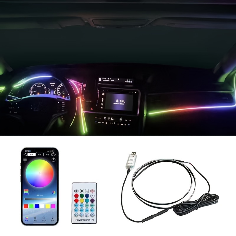 Wireless Car Interior Neon Lights, Usb Charge Rgb Led