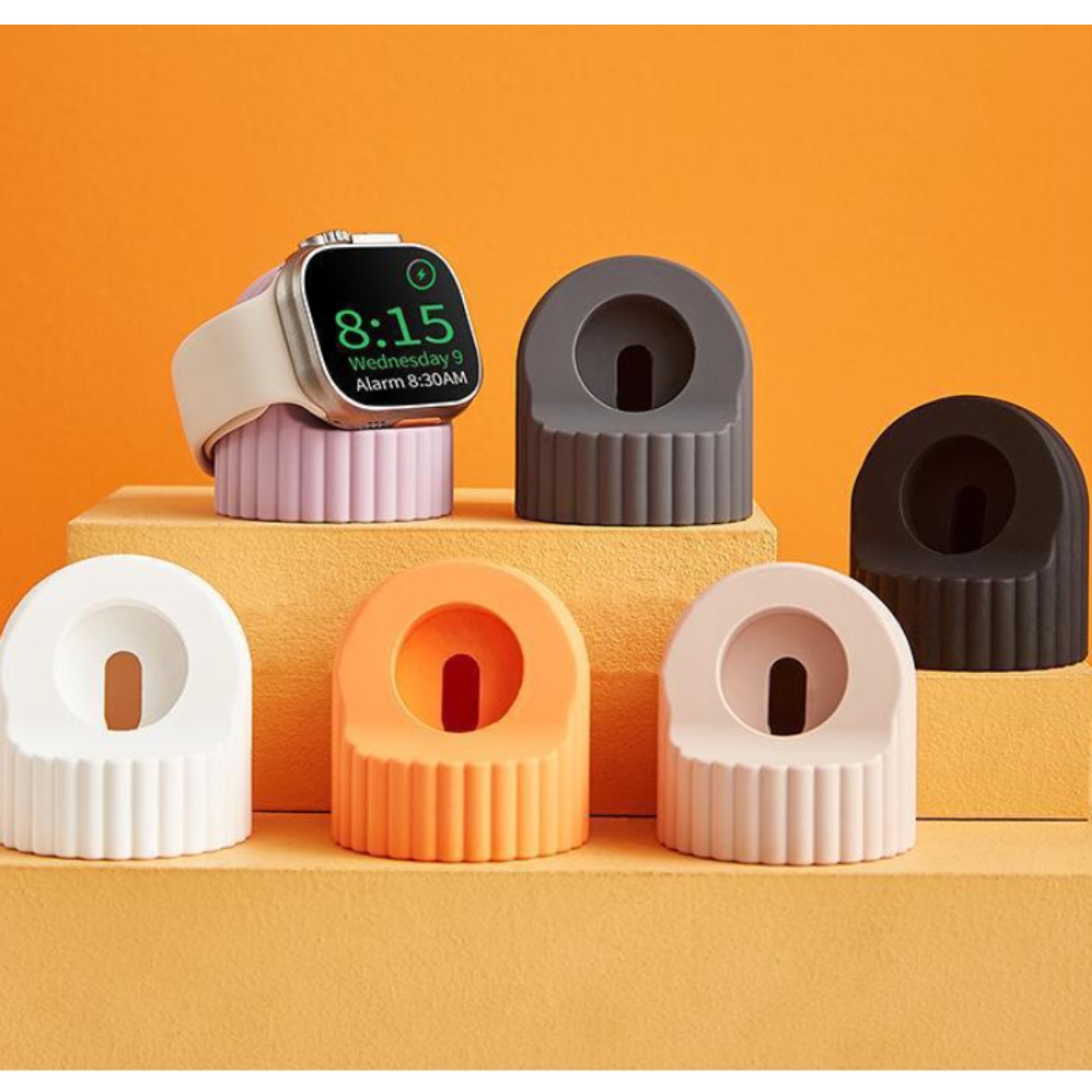 

Silicone Watch Charger Stand Compatible With Apple Watch Series Ultra/8/se2/7/6/se/5/4/3/2/1, 49mm, 45mm, 44mm, 42mm, 41mm, 40mm, 38mm