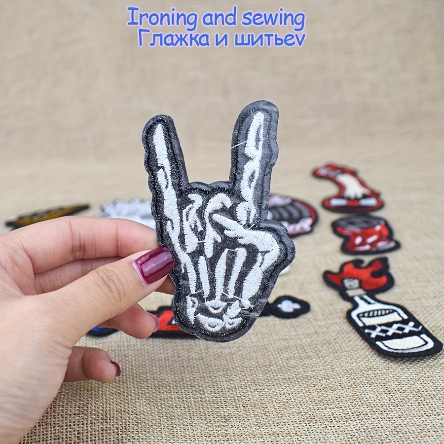 30PCS Punk Rock Music Band Embroidery Appliques Badges Iron On Fusible Patch ,Clothing Thermoadhesive Patches For Cothes,T-Shirts