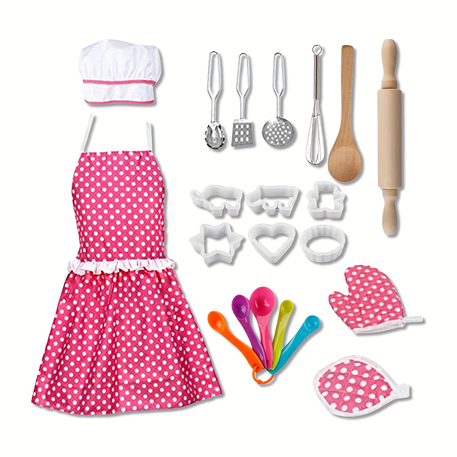 Kids Apron And Chef Hat,toddler Apron For Girls Pretend Play Kids Cooking  Set Chef Costume For Kids Apron For Girl Christmas Gifts - Temu Italy