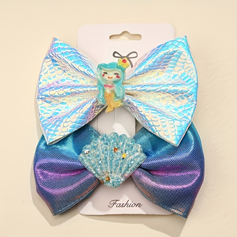 Mermaid Sequins Bow Hair Clip | Designer Hair Accessories