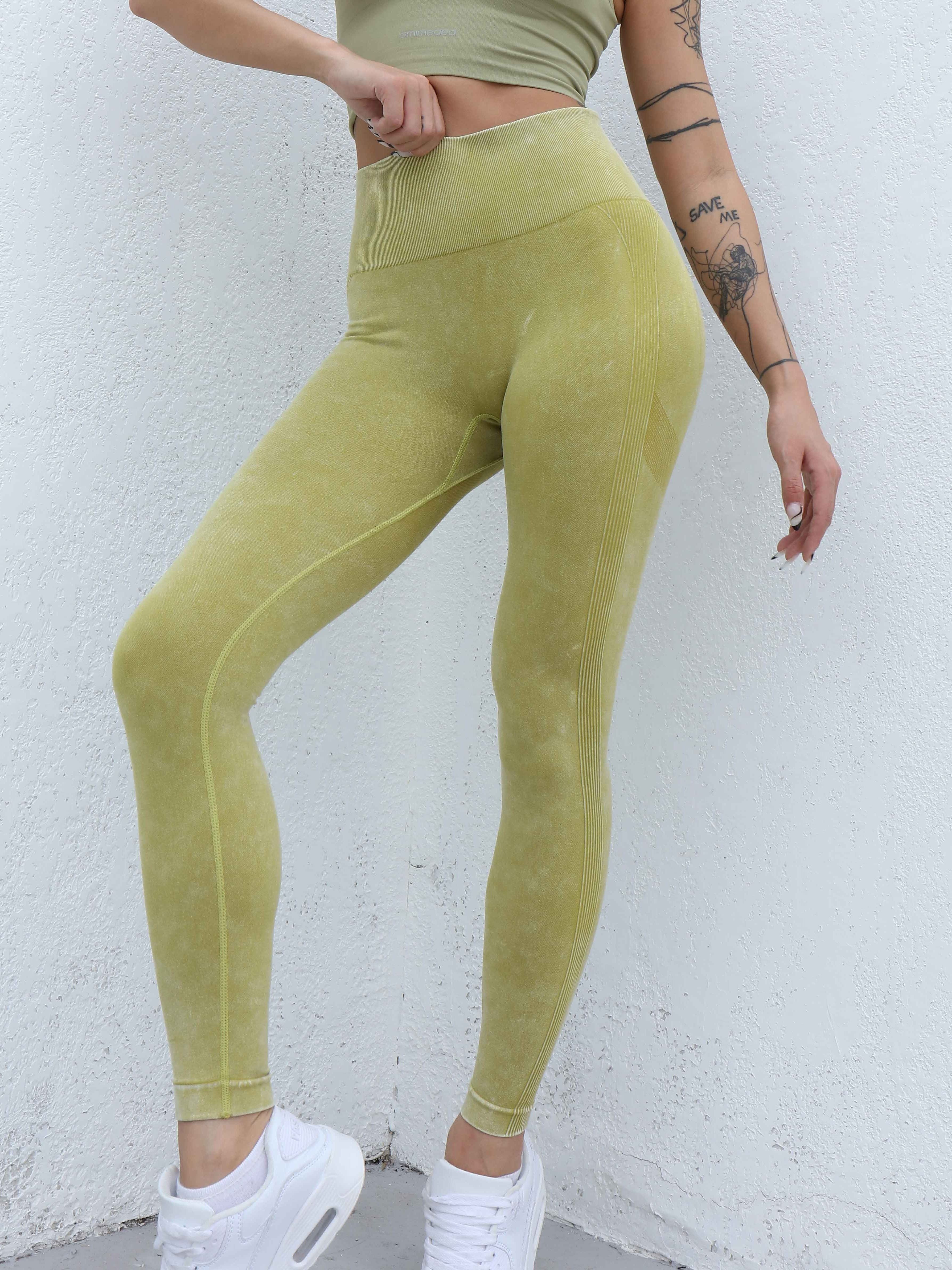 Women's Solid Color Seamless High Waist Yoga Pants Quick - Temu Canada