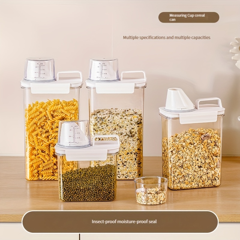 Rice Bucket Clear Large Capacity Cereal Container Moisture - Temu