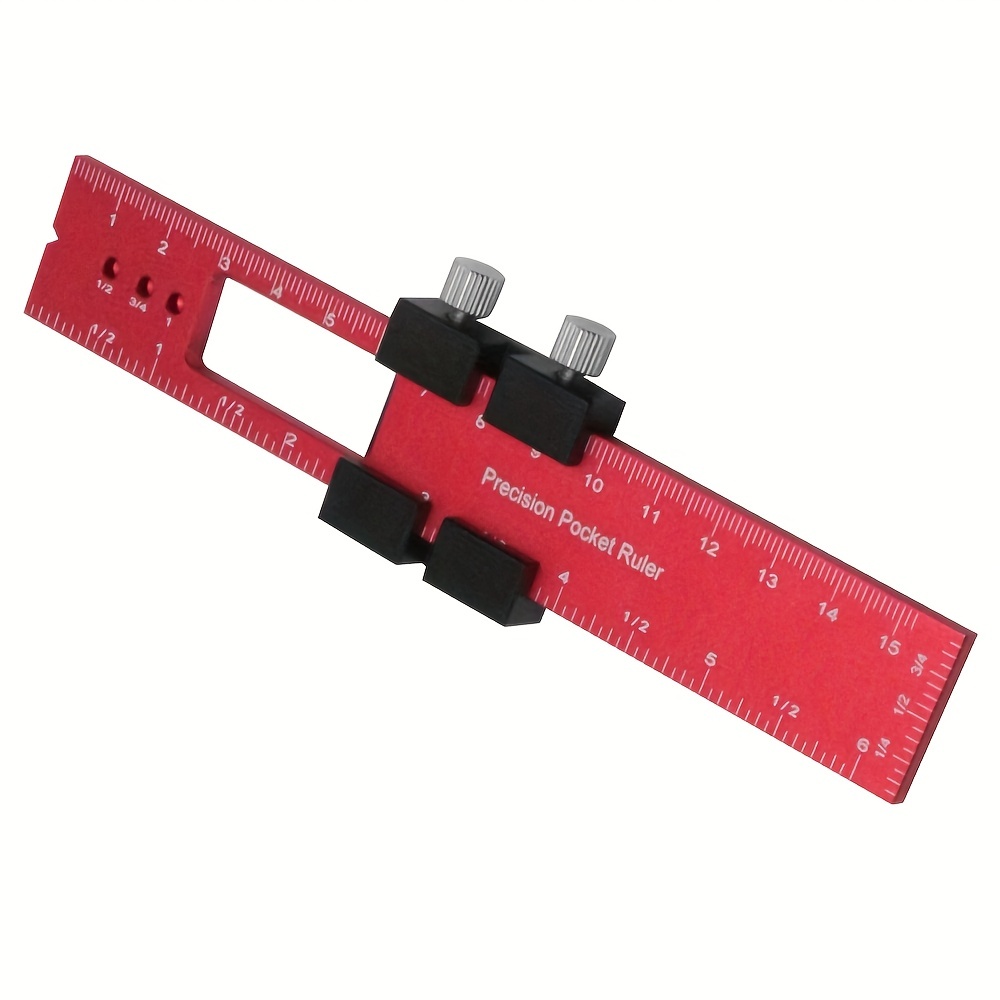 Woodworking Tools Ruler - Pocket Ruler Layout Tool Aluminum Precision Ruler  With T-Track Metal Slide Stops Inch And Metric Scale - AliExpress