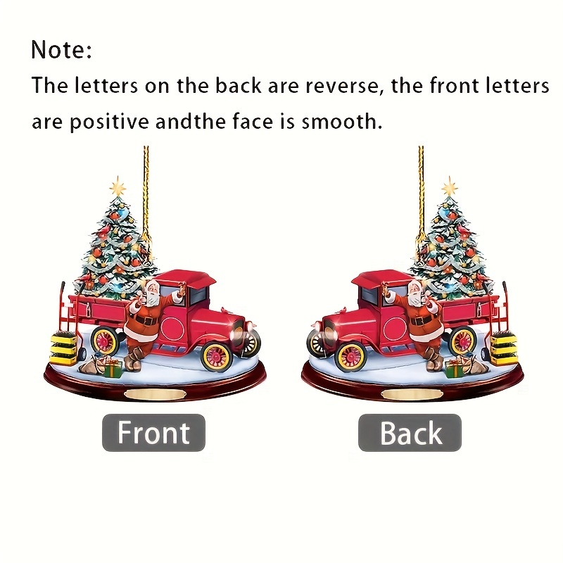 1pc Christmas Bus Acrylic Decorative Pendant Car Accessories