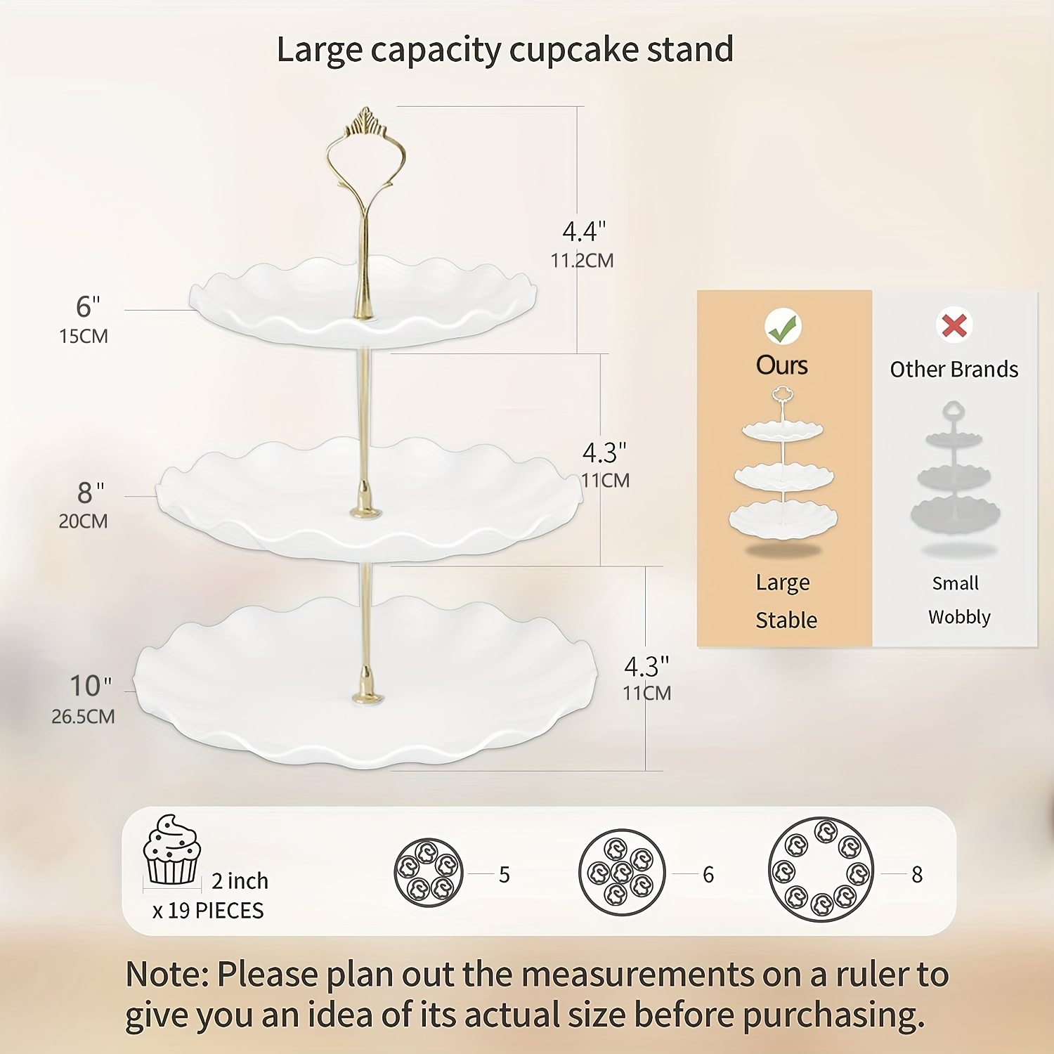 Tiered Cupcake Stand Set, White Plastic Dessert Table, Round Rectangle  2/3-tier Serving Stand Tower Tray, Food Serving Tray, For Party Baby Shower  Wedding, Serveware Accessories - Temu