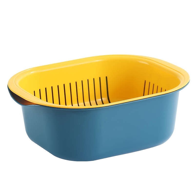 1pc Double-layer Drain Basket, Plastic Fruit Basket, Vegetable Washing  Basket, Multi-purpose Fruit And Vegetable Drain Tray Basin, Vegetable  Washing B