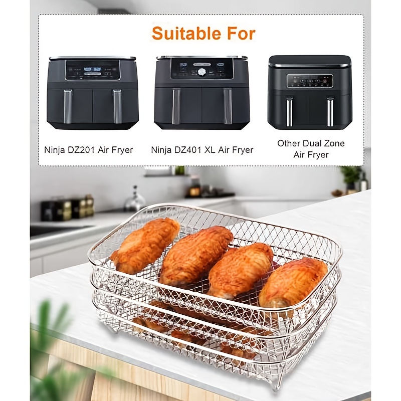 1pcs Air Fryer Silicone Pan for Ninja Foodi Dual DZ201 DZ401