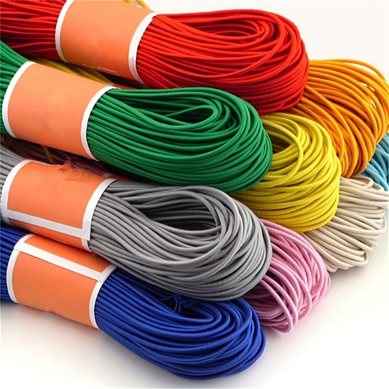  Cordón elástico redondo de 16.4 ft / bolsa de 2/0.098 in, cuerda  de goma, banda elástica, cuerda elástica para bricolaje, ropa, costura,  color rojo, 0.079 in : Arte y Manualidades