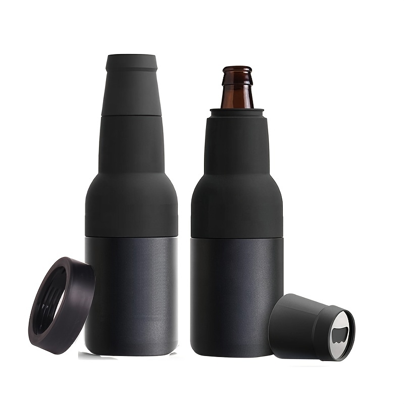 Beer Bottle Insulator Can Cooler Holder With Bottle Opener 12 oz 304  Stainless Steel 3 In 1 Beer Cooler Holder