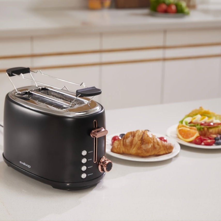 Toaster 2 Slice - Black Toaster Best Rated Prime Wide Slot 2 slice Toaster  Bagel Function, 7 Bread Shade Settings, Removable Crumb Tray Compact