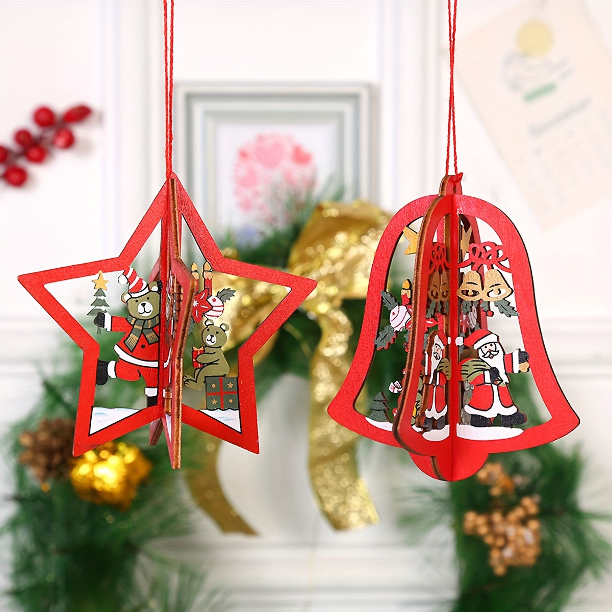 Christmas Wooden Snowflake Chips Christmas Decoration - Temu