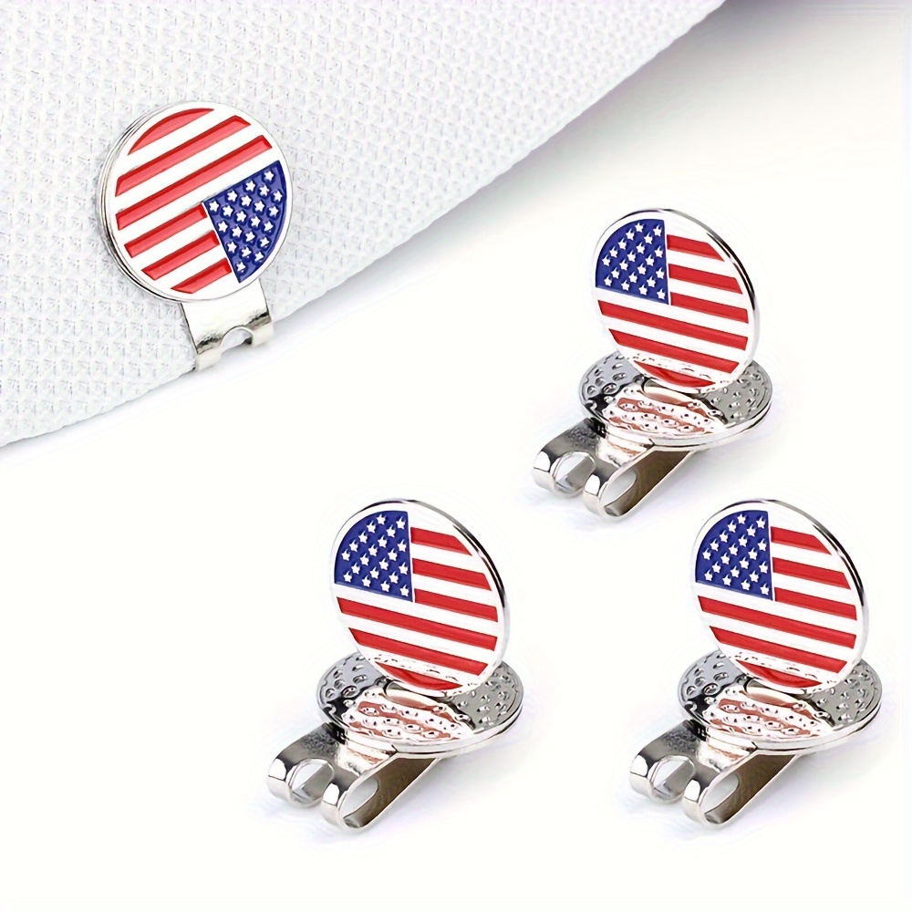 

4pcs Golf Hat Clip Us Flag Magnetic Hat Clips Removable Ball Markers Golf Ball Marker Golf Accessories Golf Gifts