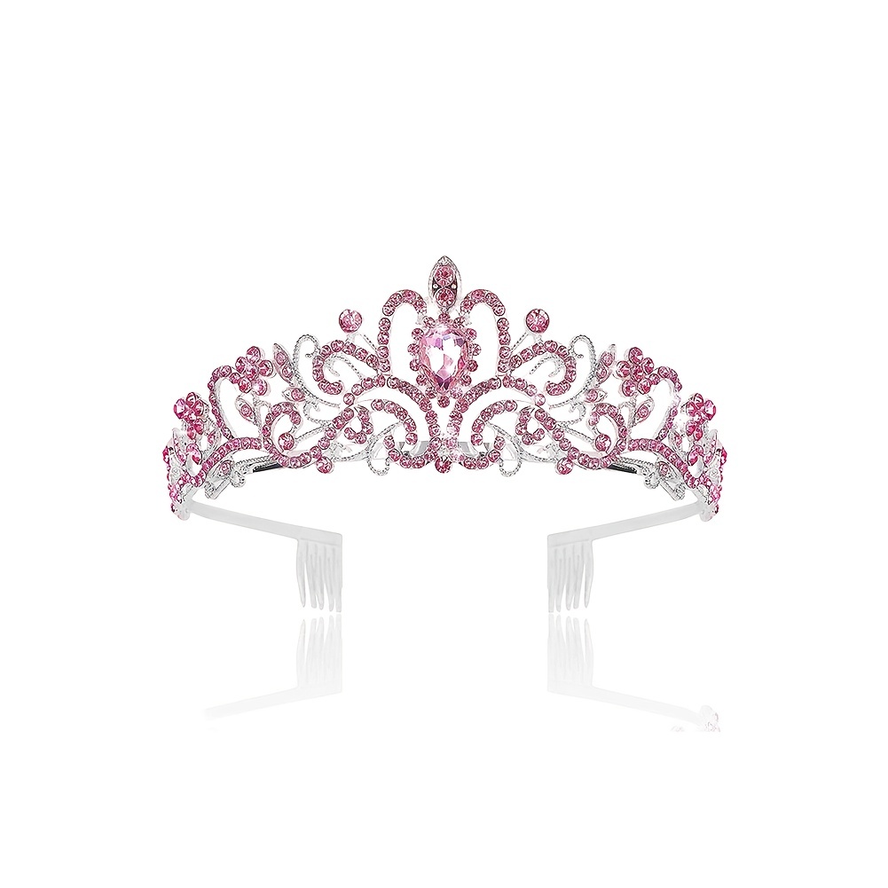 Tiare en cristal d'or Bandeau couronne princesse couronne élégante avec  peignes pour femmes filles mariage mariage bal d'anniversaire