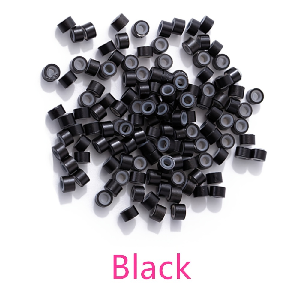 200/500/1000 Pcs Micro Silicone Rings Hair Extensions Beads Silicone Lined  Beads 5 Colors Micro Links For Women Hair Feather Extensions Tool - - Temu