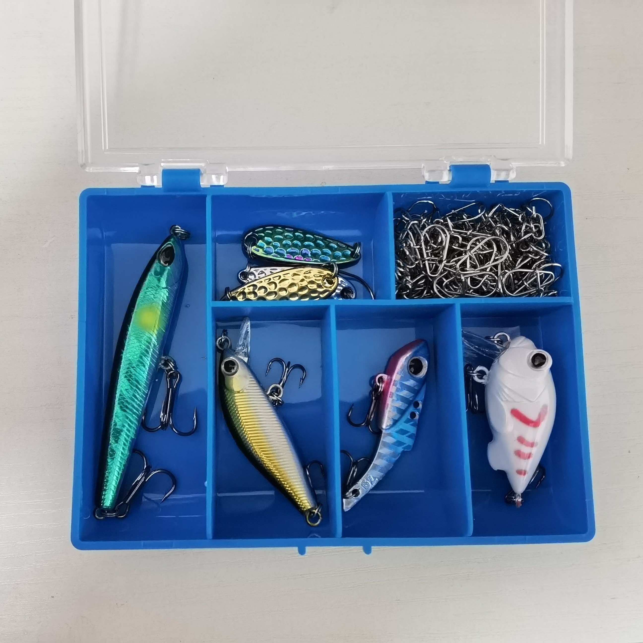 Fishing Lure Set Storge Box Metal Spinning Spoon Bait Hook - Temu