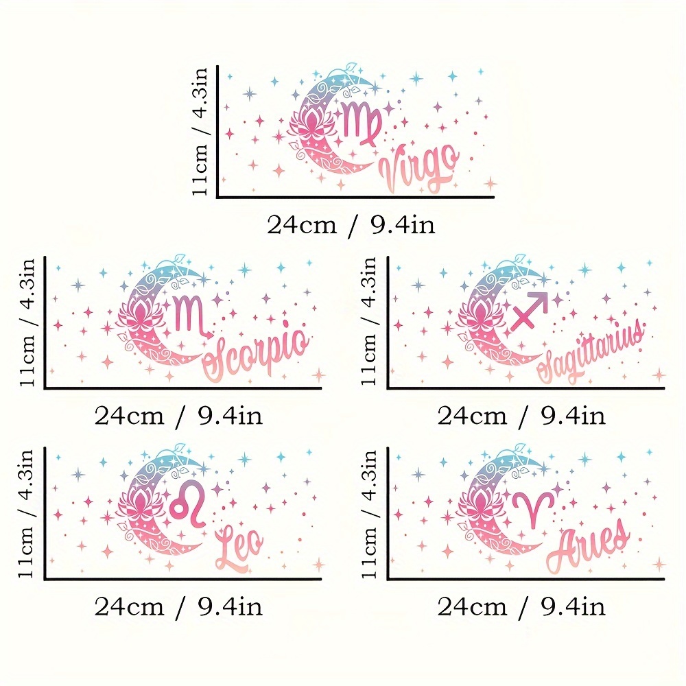 Uv Dtf Cup Wrap Zodiac Sign Transfer Stickers For Glass Cups - Temu