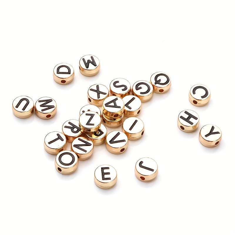 Mixed Letter Beads Enamel Metal Letter Charms Double Sided - Temu