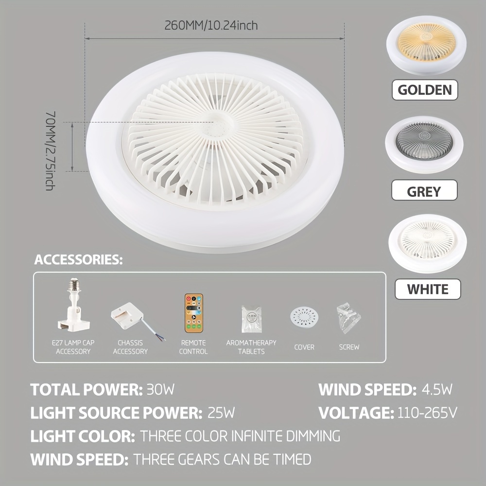 1 Paquete 40w 20.5 nueva Luz Ventilador Tornillo E27 - Temu