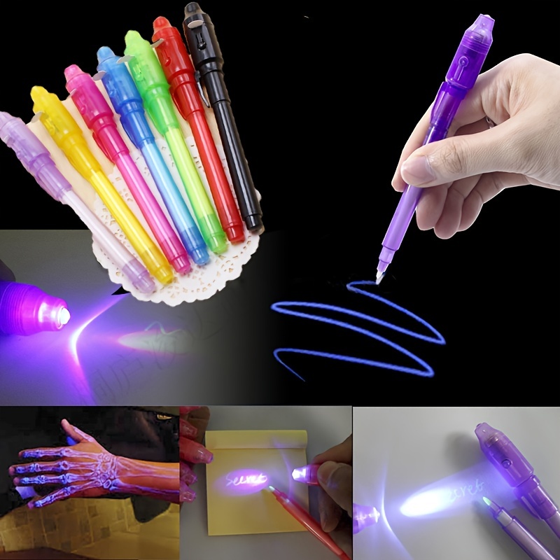 DLUCKY Invisible Ink Pen,Spy Pen Invisible Disappearing Ink Pen with Black Light Magic Marker for Secret Message and Kids Party Christmas Halloween