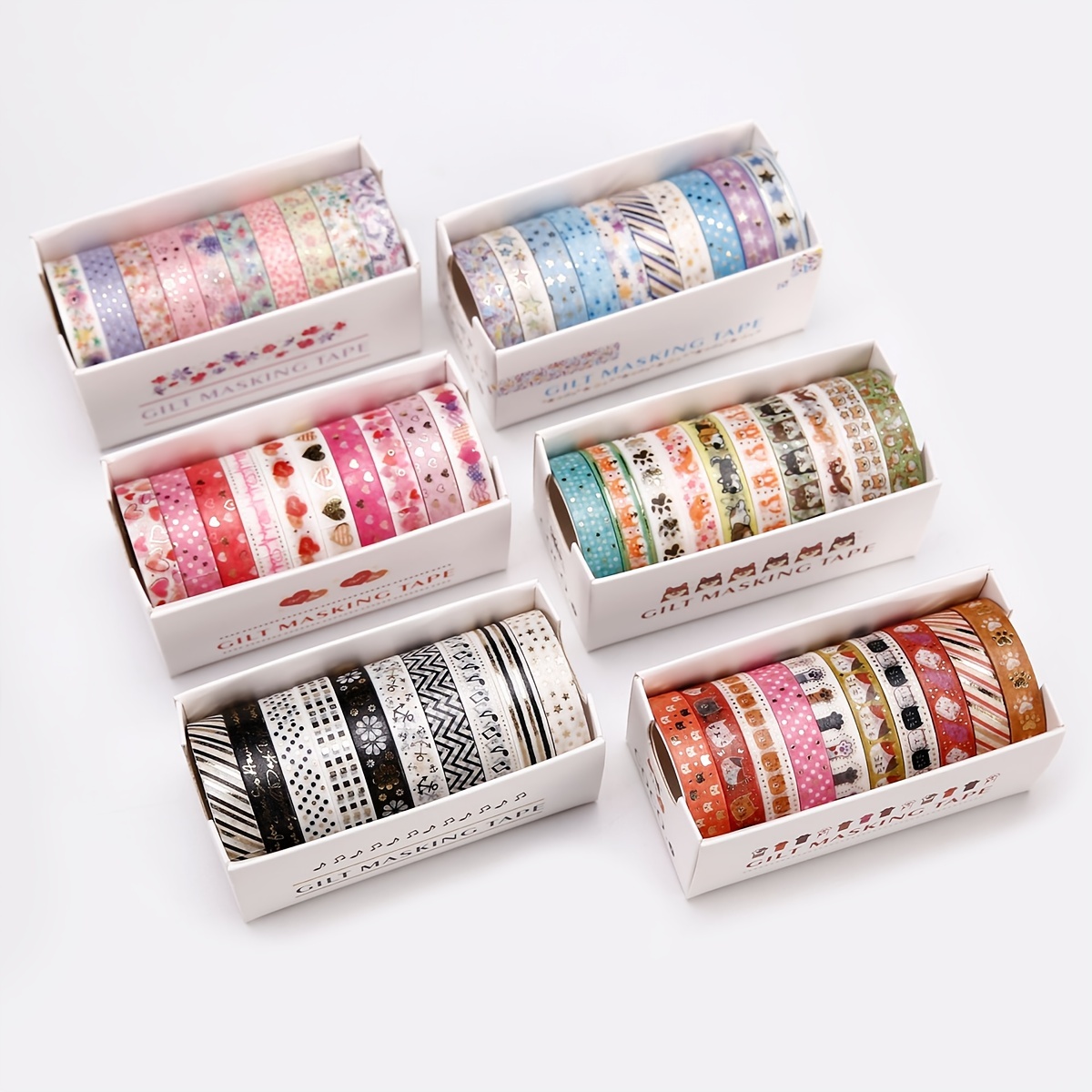 20 Rolls Boxed Thin Strip Washi Tape, Student Journal Decoration Creative  Landscaping Tape