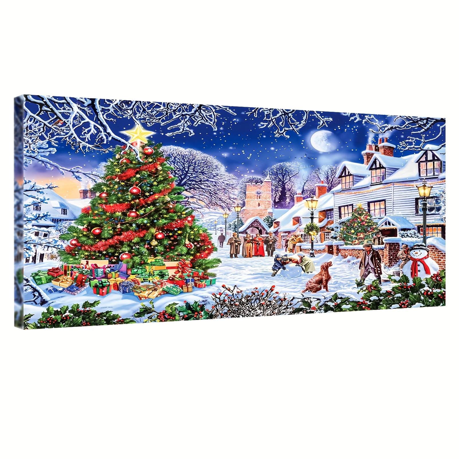 1pc Christmas Eve Carnival Painting By Numbers Adult Beginner Students  Frameless, 40x90cm/15.7x35.4inch, DIY Digital Oil Painting Acrylic Painting  Kit