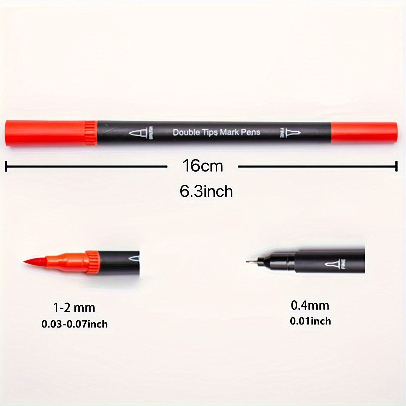 48pcs Mixed Color Dual Tip Brush Marker Pen, Brush Tip and Finelinner Marker  For School, Drawing, Writing, Jornaling