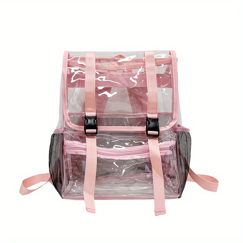 Dalix Clear Shopping Bag Security Work Tote Shoulder Bag Womens Handbag Hot Pink