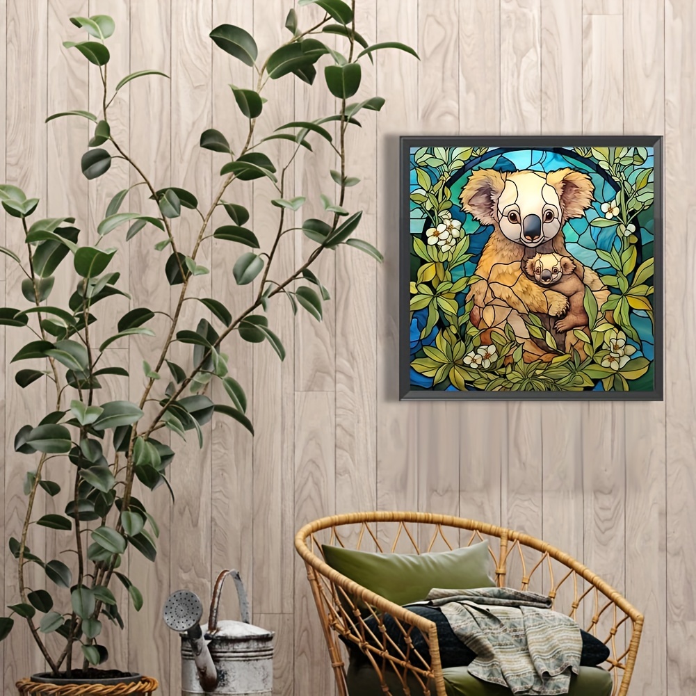 1pc 20x20cm/7.87x7.87in Koala Artificial Diamond Painting Tool Adults 5D  DIY Diamond Art Tool Suitable For Beginners Round Full Diamond Gem Painting  A