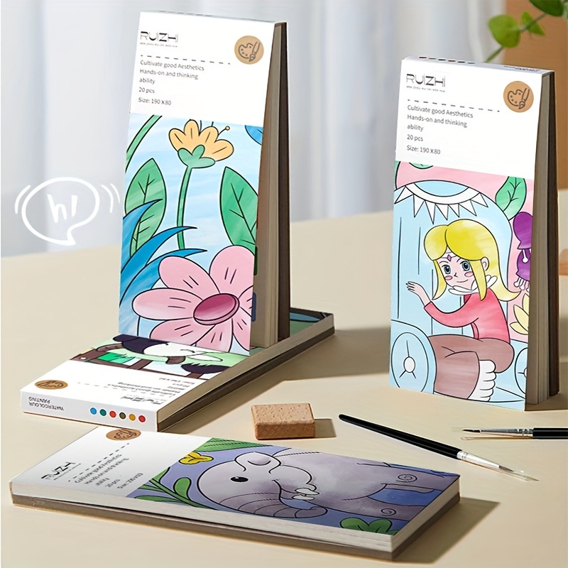  2-Pack Pocket Watercolor Painting Book, Travel Pocket Watercolor  Kit, Mini Watercolor Paint Bookmark Paint with Water Books for Kids 3+3  year+ : Toys & Games