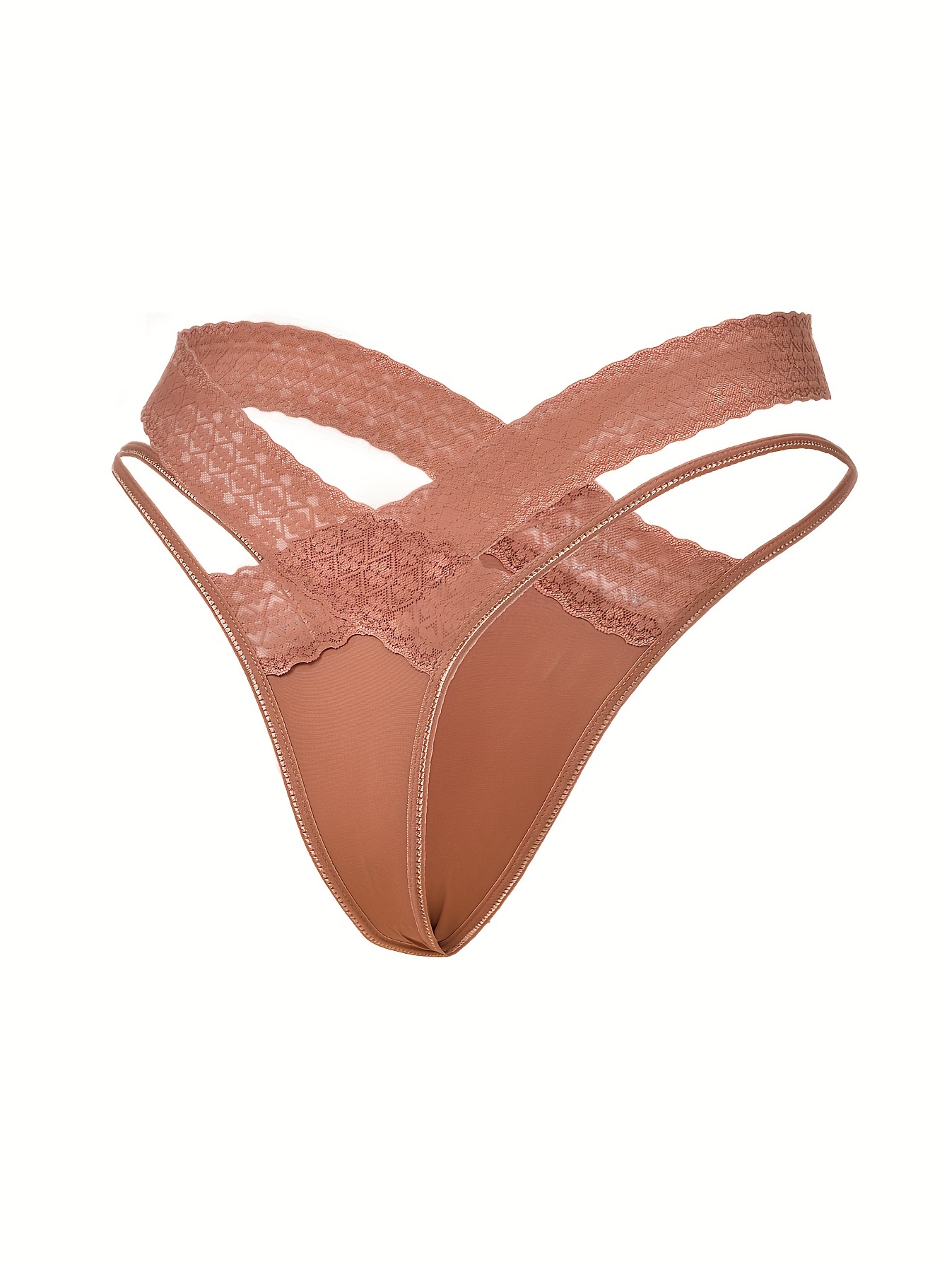 Lace String Panty - Sepia rose