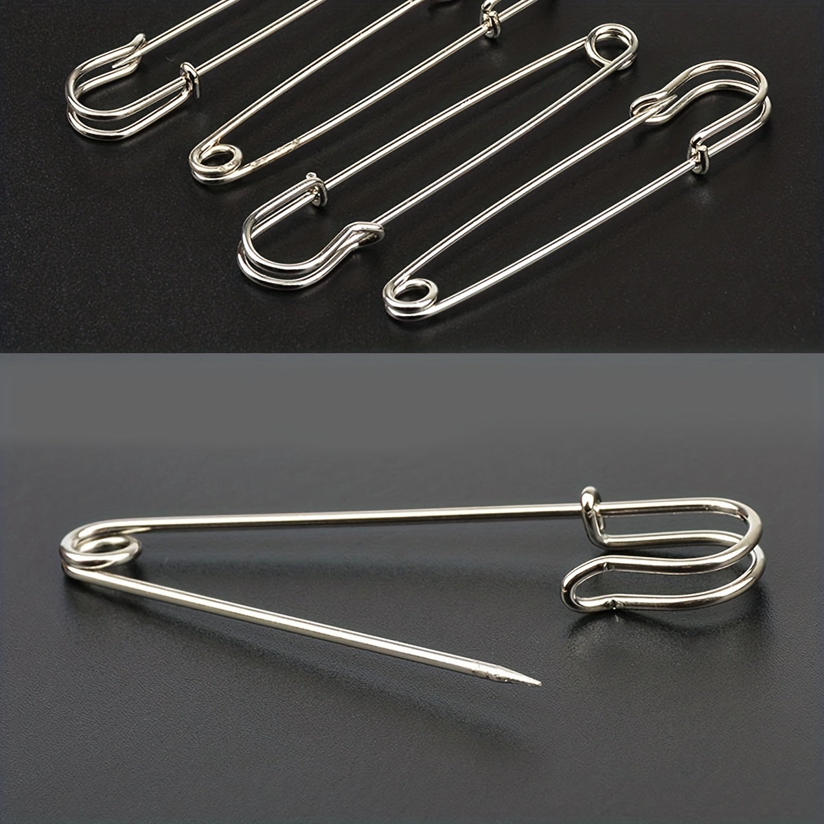Uxcell Safety Pins 1.5 inch Large Metal Sewing Pins Bronze Tone 20pcs