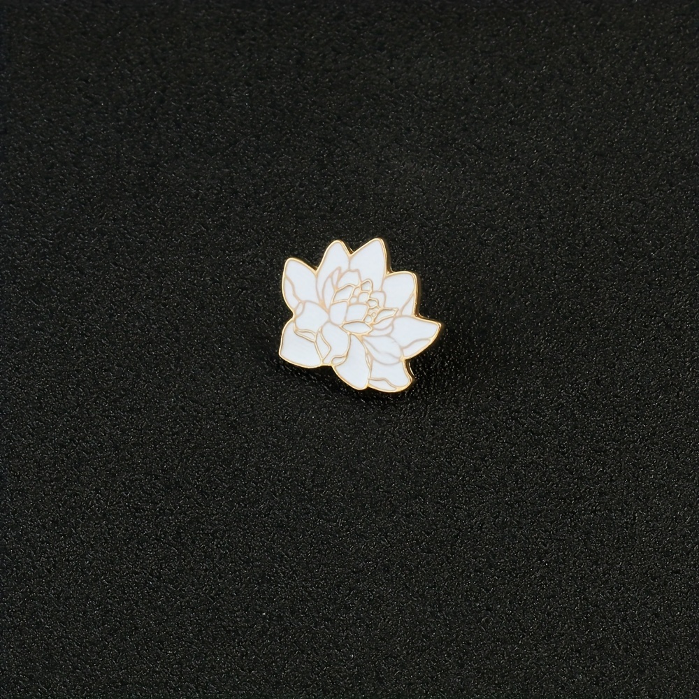 Enamel Painted White Lotus Brooch Buddhist Flower Pin For - Temu