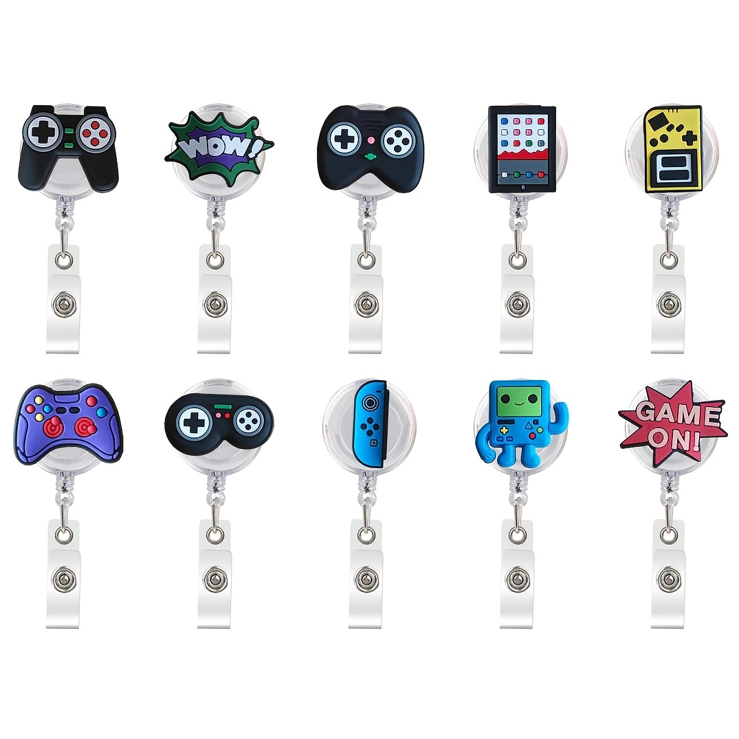 Video Game Controller Funny Badge Reels Retractable ID Badges Clip