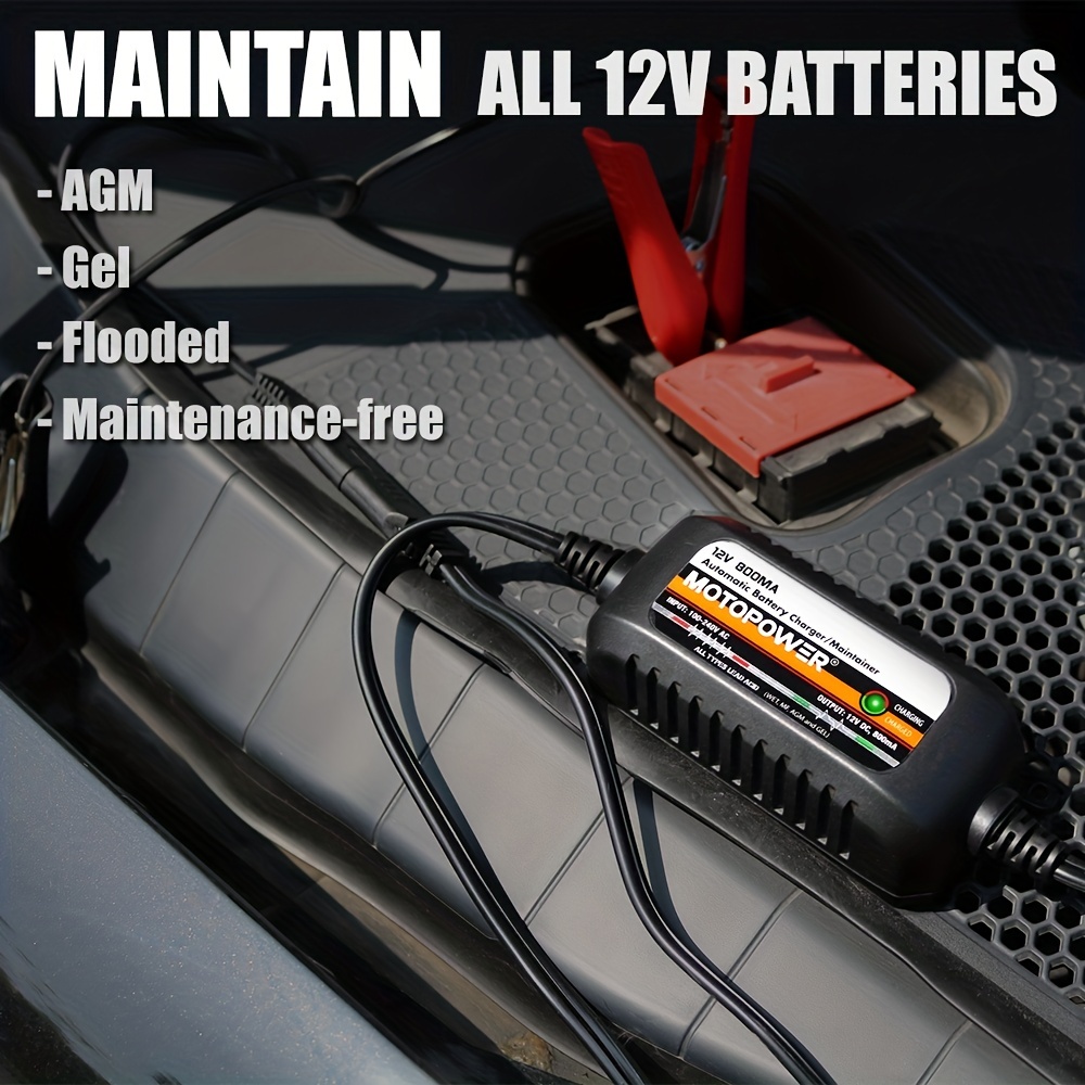 Désulfateur de batterie, chargeur de batterie 12V 6A Mainteneur de batterie  automatique pour moto pour auto