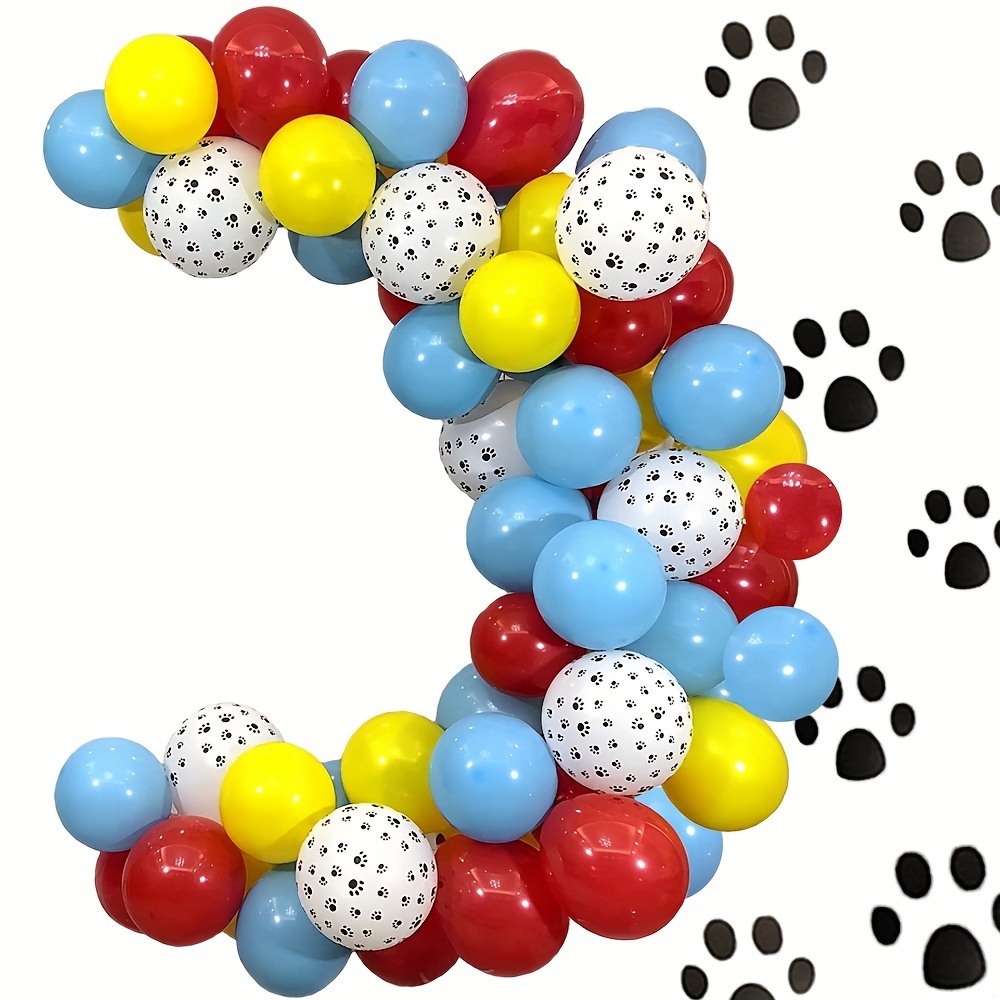 Todo en 1: kit de arco de guirnalda de globos de la Patrulla Canina con  globos de hueso de perro y huellas para decoraciones de cumpleaños de la